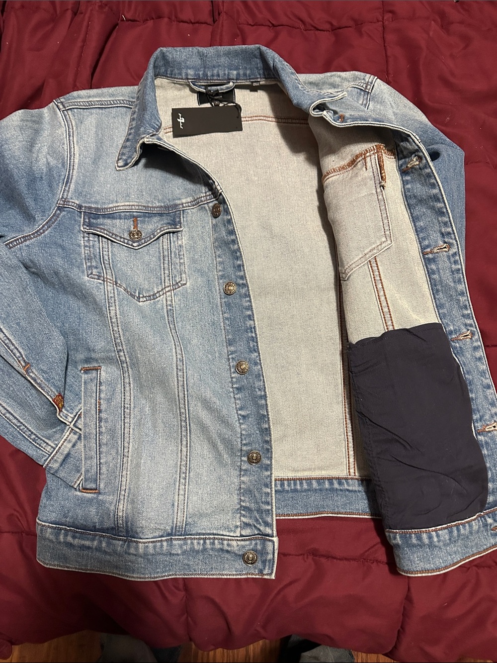 7 For All Mankind Light Blue Denim Jacket - Picture 4 of 8